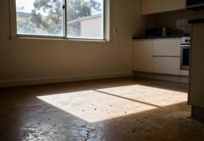 Cockroach infestation in a Waterfall kitchen before treatment